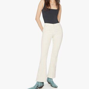 MOTHER off-white high rise flare jeans